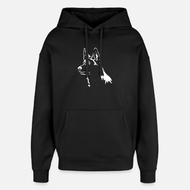 German Shepherd Head "Black Edition" - Oversized Unisex Hoodie by Stanley/Stella - black