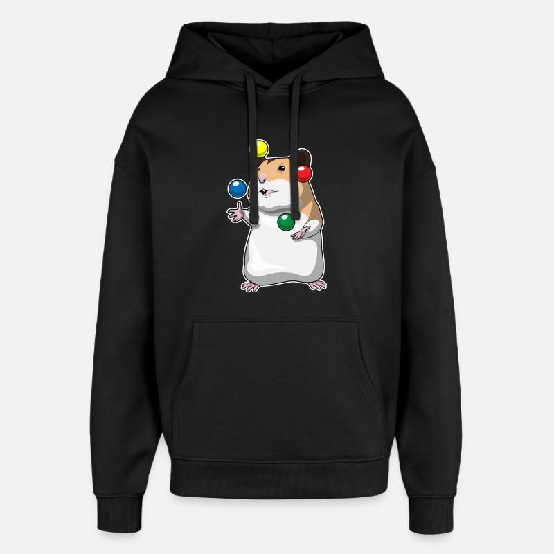 Jongleur hamster jongleur - Sweat à capuche unisexe Stanley/Stella Oversized - noir