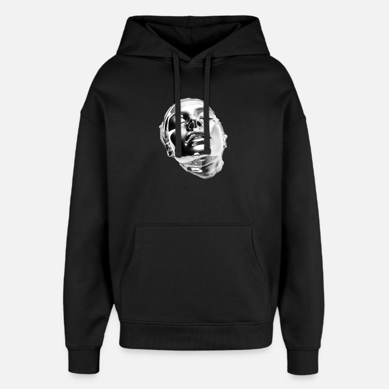 Portrait chromé liquide - Sweat à capuche unisexe Stanley/Stella Oversized - noir