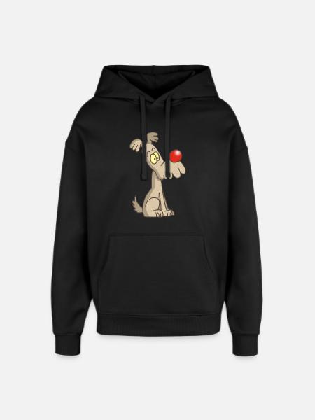 Chien rigolo et mignon - Sweat à capuche unisexe Stanley/Stella Oversized - noir