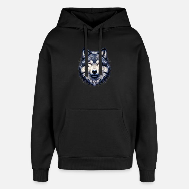 Loup - Sweat à capuche unisexe Stanley/Stella Oversized - noir