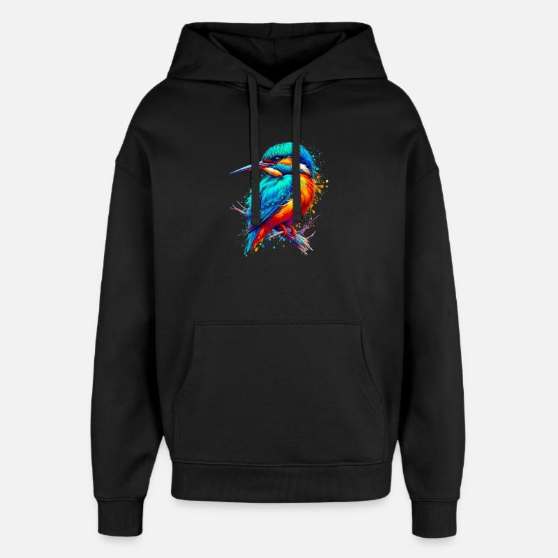 Martin-pêcheur - Sweat à capuche unisexe Stanley/Stella Oversized - noir