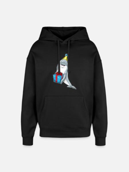 Dolphin Birthday Package - Oversized Unisex Hoodie by Stanley/Stella - black