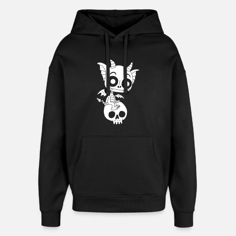Petit démon blanc se repose - Sweat à capuche unisexe Stanley/Stella Oversized - noir