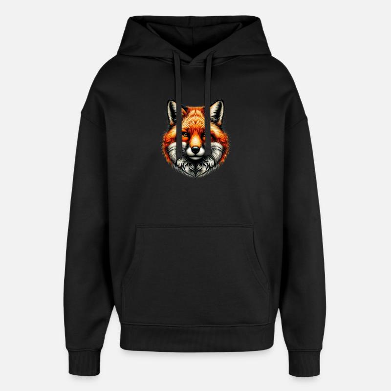 Fuchs - Oversized Unisex Hoodie von Stanley/Stella - Schwarz