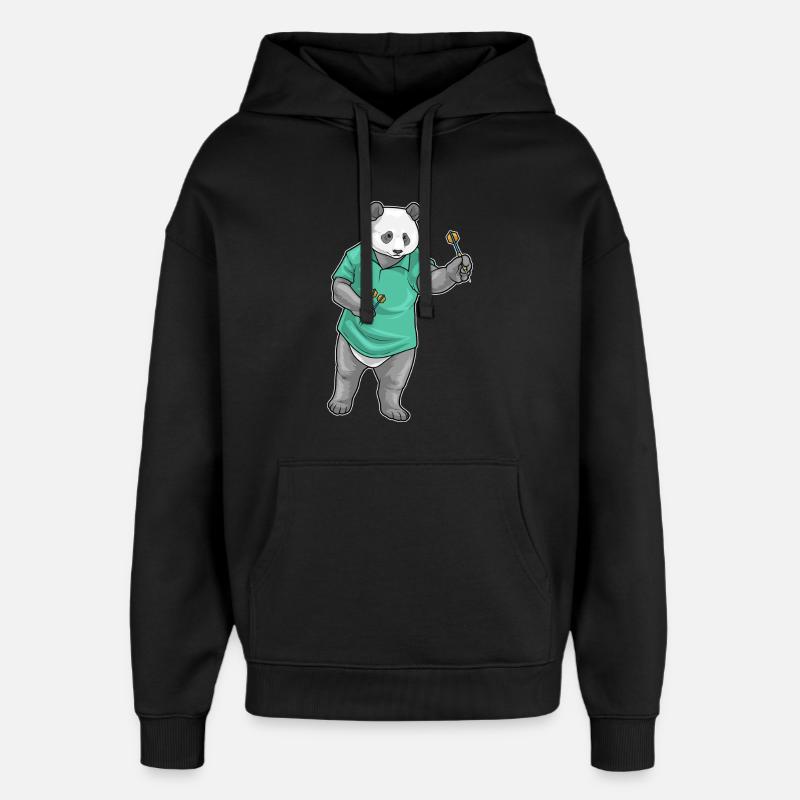 Panda Dart Dartpfeil - Sweat à capuche unisexe Stanley/Stella Oversized - noir