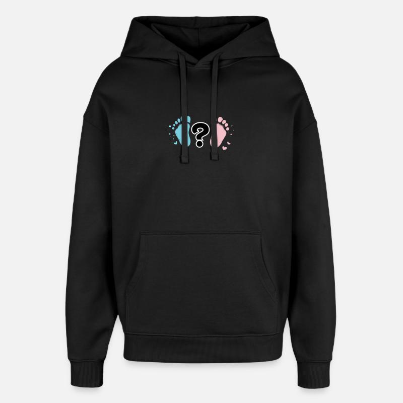 Empreintes Bébé Pastel et Question - Sweat à capuche unisexe Stanley/Stella Oversized - noir