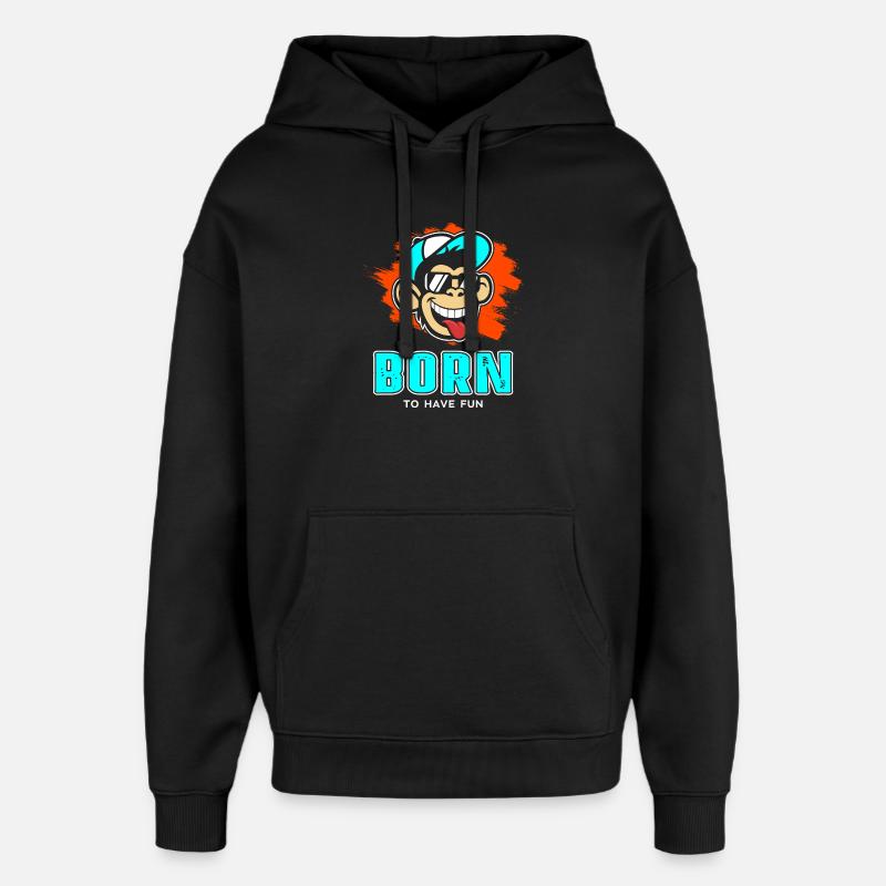 Born - Oversized Unisex Hoodie von Stanley/Stella - Schwarz