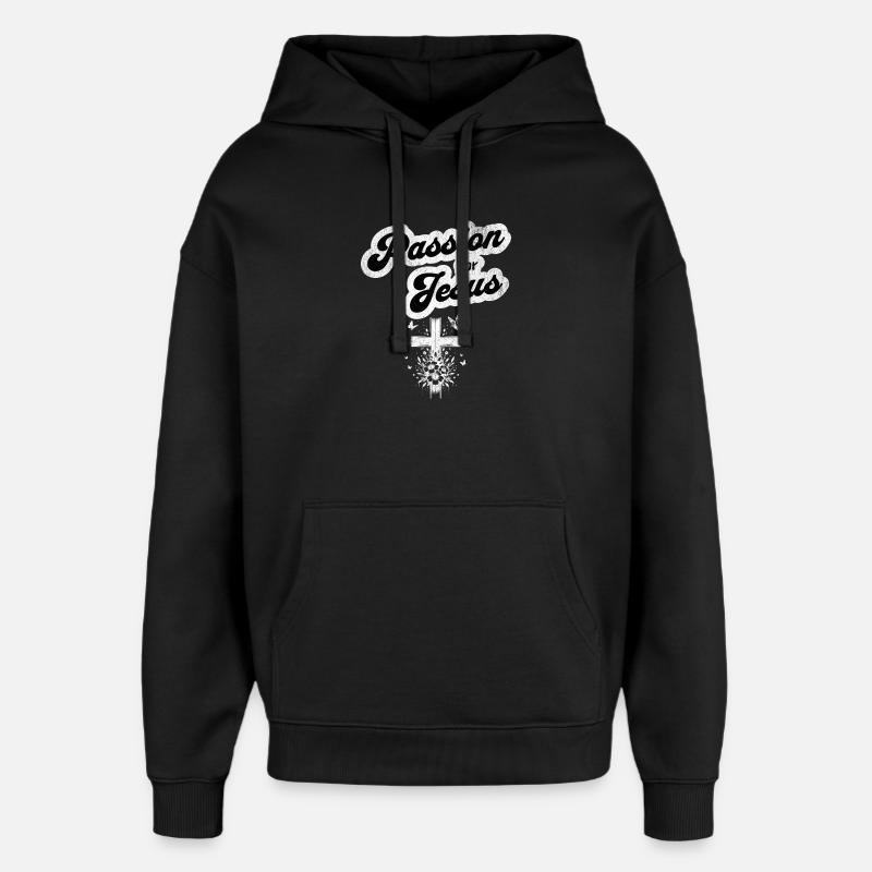 Passion pour Jésus, motif chrétien - Sweat à capuche unisexe Stanley/Stella Oversized - noir