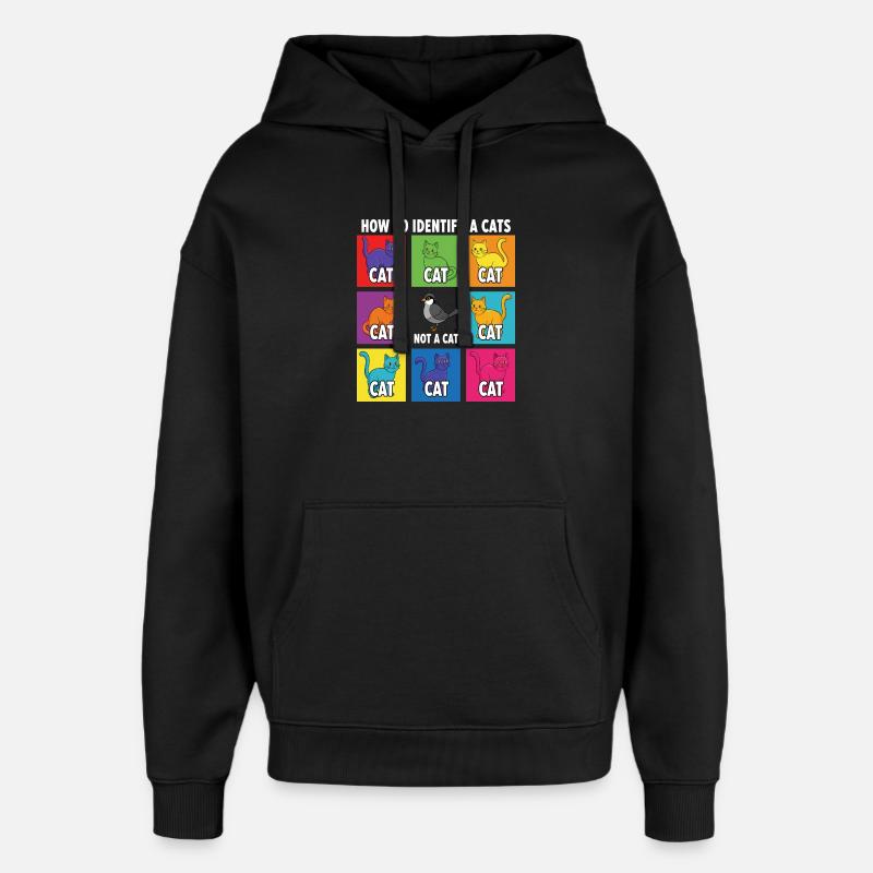 Katzen-Identifizierungs-Guide - Oversized Unisex Hoodie von Stanley/Stella - Schwarz
