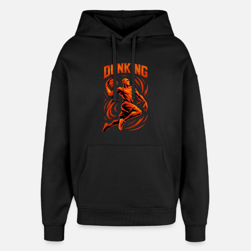 Basketball Dunk Wurf Spieler Dunking Geschenk - Oversized Unisex Hoodie von Stanley/Stella - Schwarz