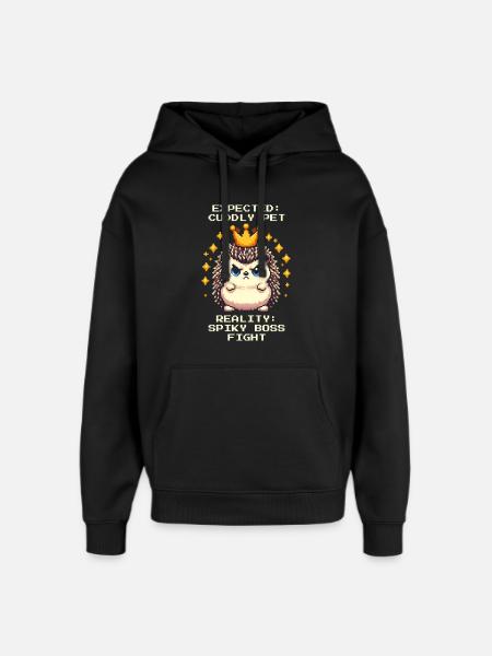 Stacheliger Bosskampf | lustiger Igel Spruch - Oversized Unisex Hoodie by Stanley/Stella - black