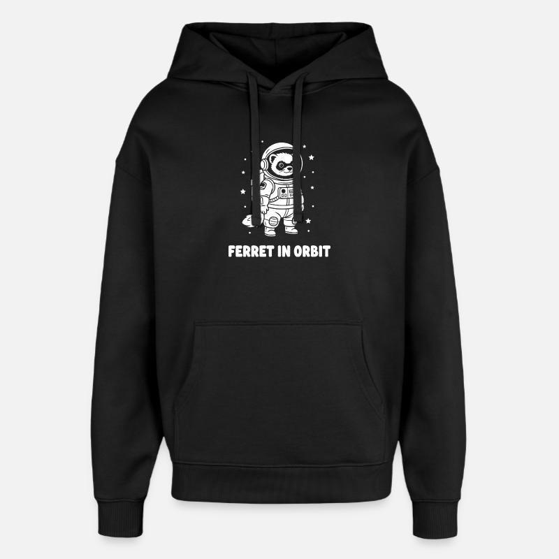 Furets en orbite - Sweat à capuche unisexe Stanley/Stella Oversized - noir