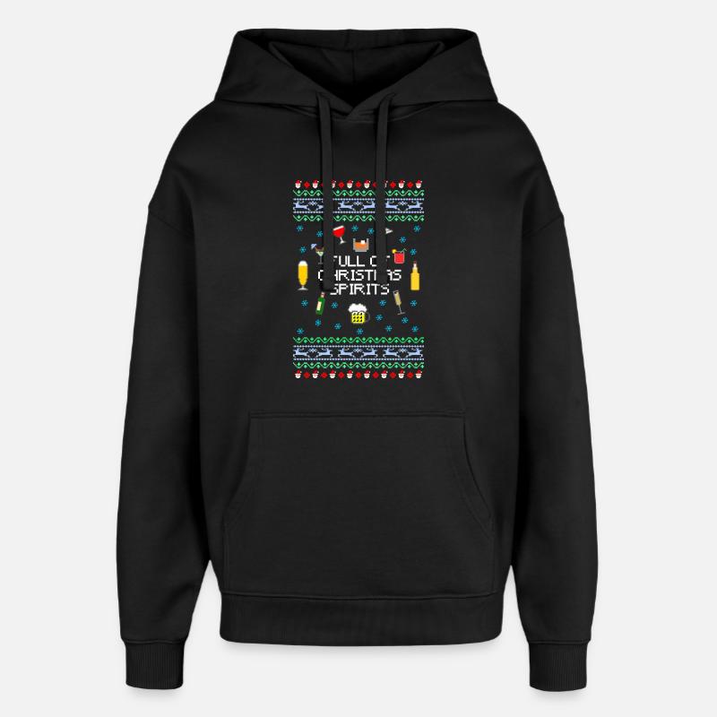 Plein d’esprits de Noël moche - Sweat à capuche unisexe Stanley/Stella Oversized - noir