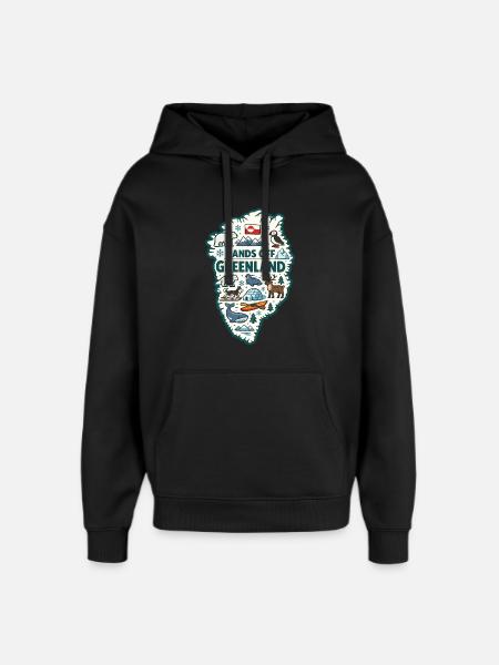 Hænderne væk fra Grønland Europa Solidaritet - Hættetrøje unisex Stanley/Stella Oversized - sort