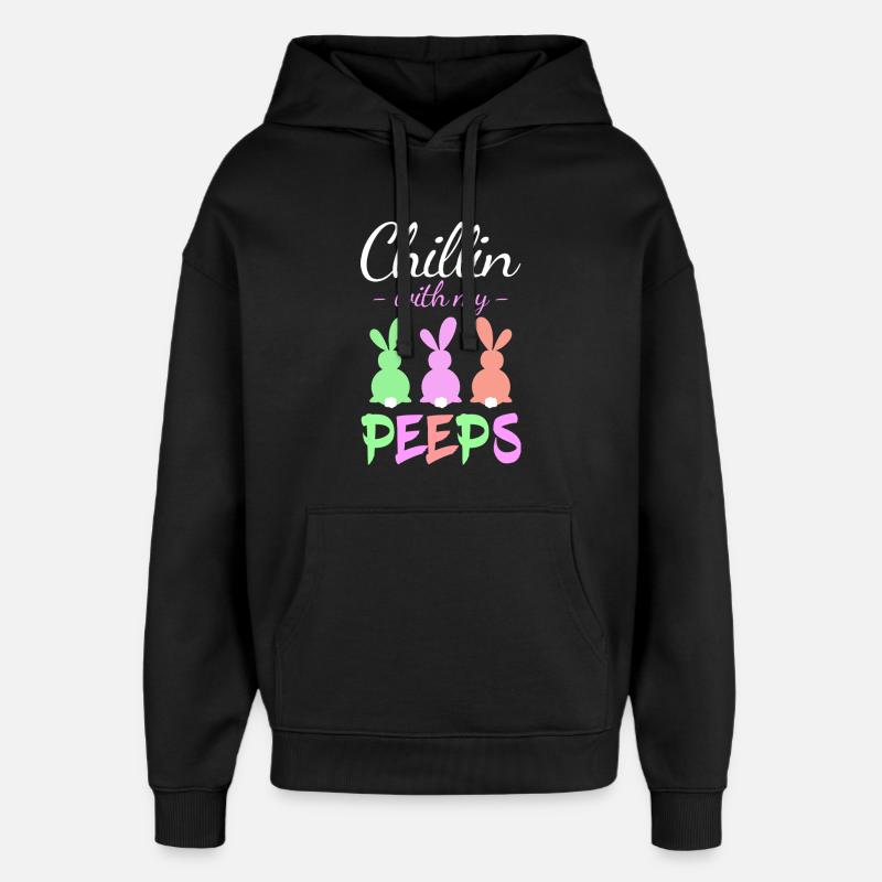 Chillin with Peeps Pastellhasen - Oversized Unisex Hoodie von Stanley/Stella - Schwarz