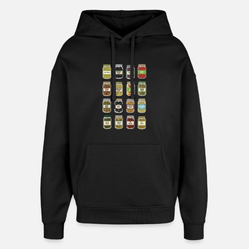 Des olives dans un bocal - Sweat à capuche unisexe Stanley/Stella Oversized - noir