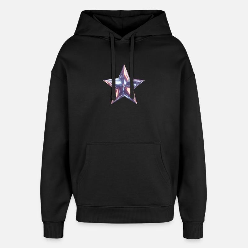 Étoile Métallique Lumière Violette - Sweat à capuche unisexe Stanley/Stella Oversized - noir