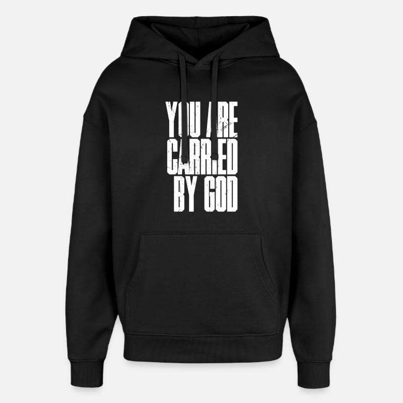 Tu es porté par Dieu - Sweat à capuche unisexe Stanley/Stella Oversized - noir
