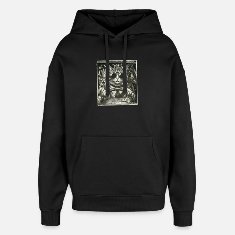 Cat flashed - Oversized Unisex Hoodie by Stanley/Stella - black