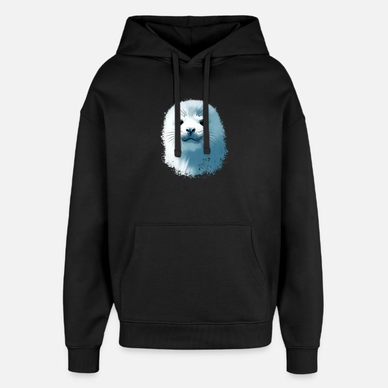 Bébé phoque - Sweat à capuche unisexe Stanley/Stella Oversized - noir