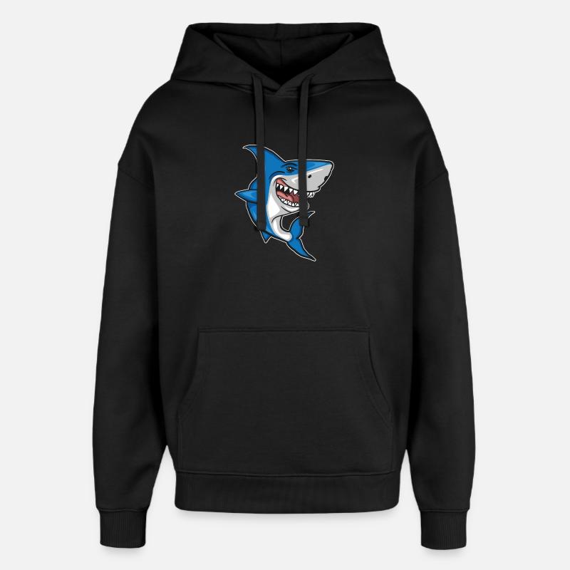 Requin - Poisson - Sweat à capuche unisexe Stanley/Stella Oversized - noir