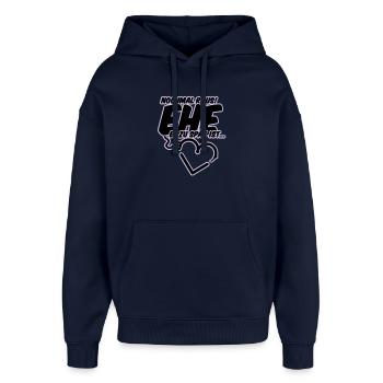 bachelor party wedding shower wedding - Oversized Unisex Hoodie by Stanley/Stella - navy - Front - AI Model Female 172 light (172cm) & AI Model Male 185 light (185cm)