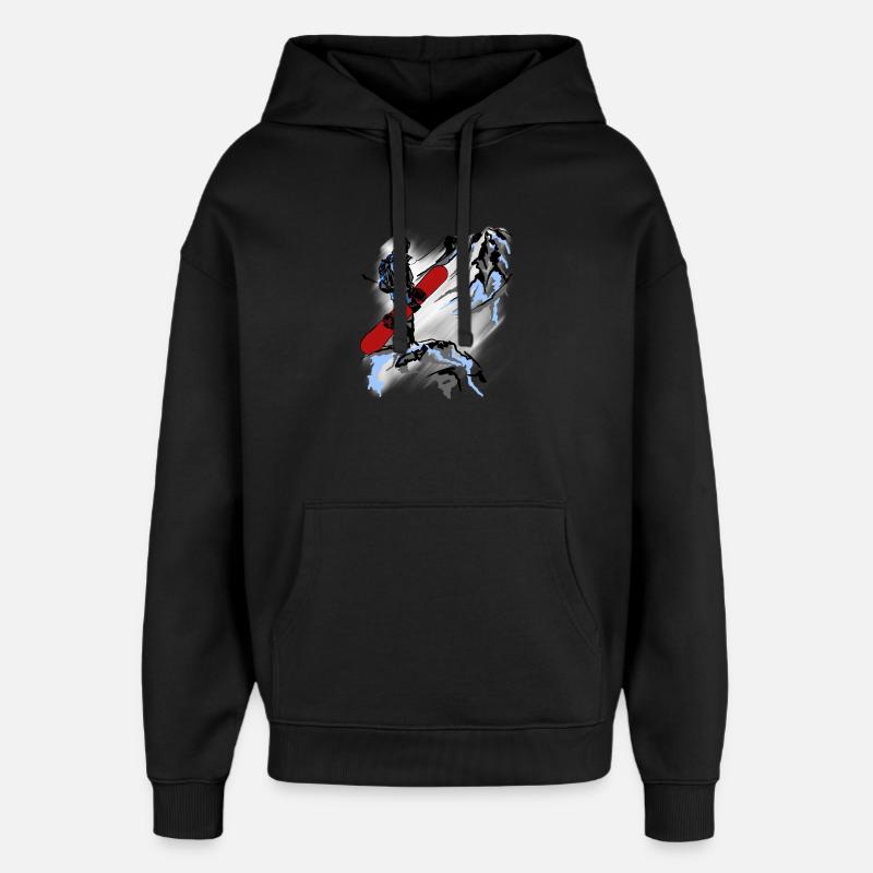 snowboarding - Sweat à capuche unisexe Stanley/Stella Oversized - noir