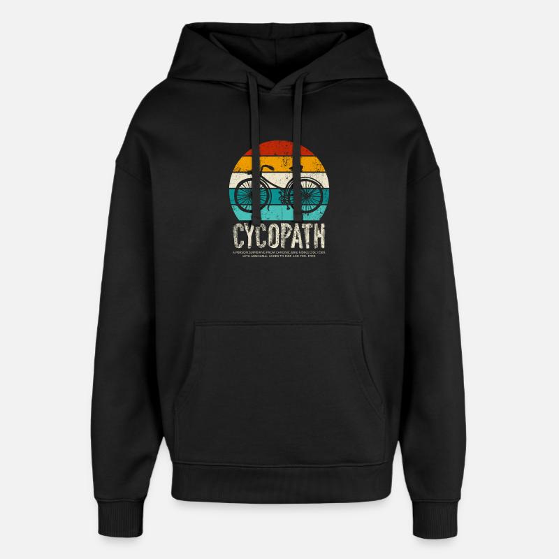 Cycopath Bicycle Retro Sunset - Sweat à capuche unisexe Stanley/Stella Oversized - noir