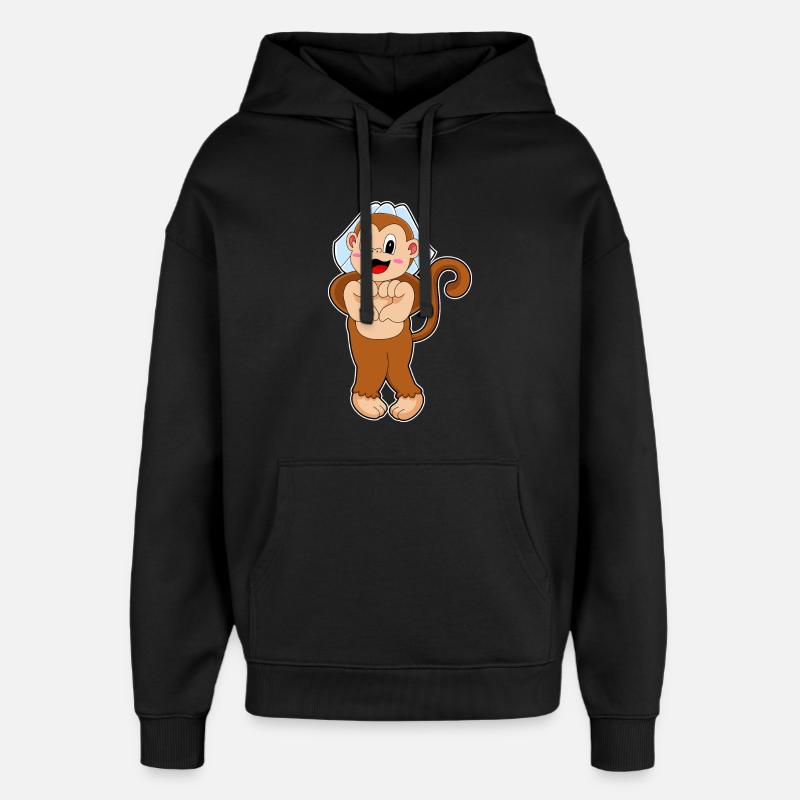 Affe Braut Hochzeit - Oversized Unisex Hoodie von Stanley/Stella - Schwarz