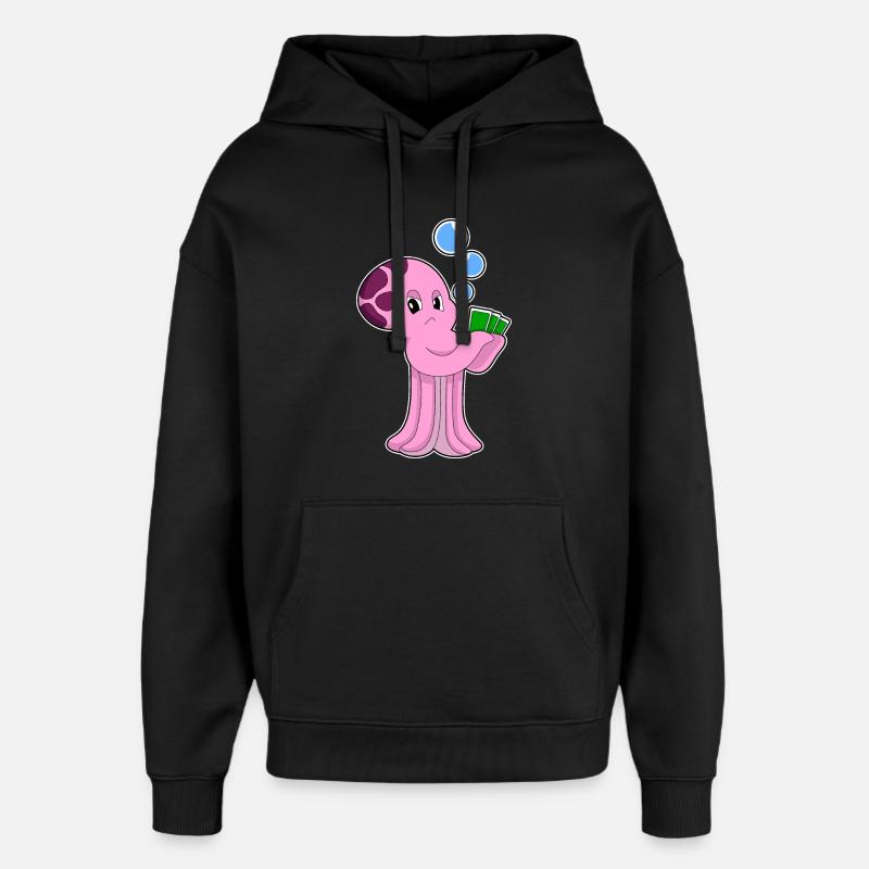 Cartes de poker Krake Poker - Sweat à capuche unisexe Stanley/Stella Oversized - noir