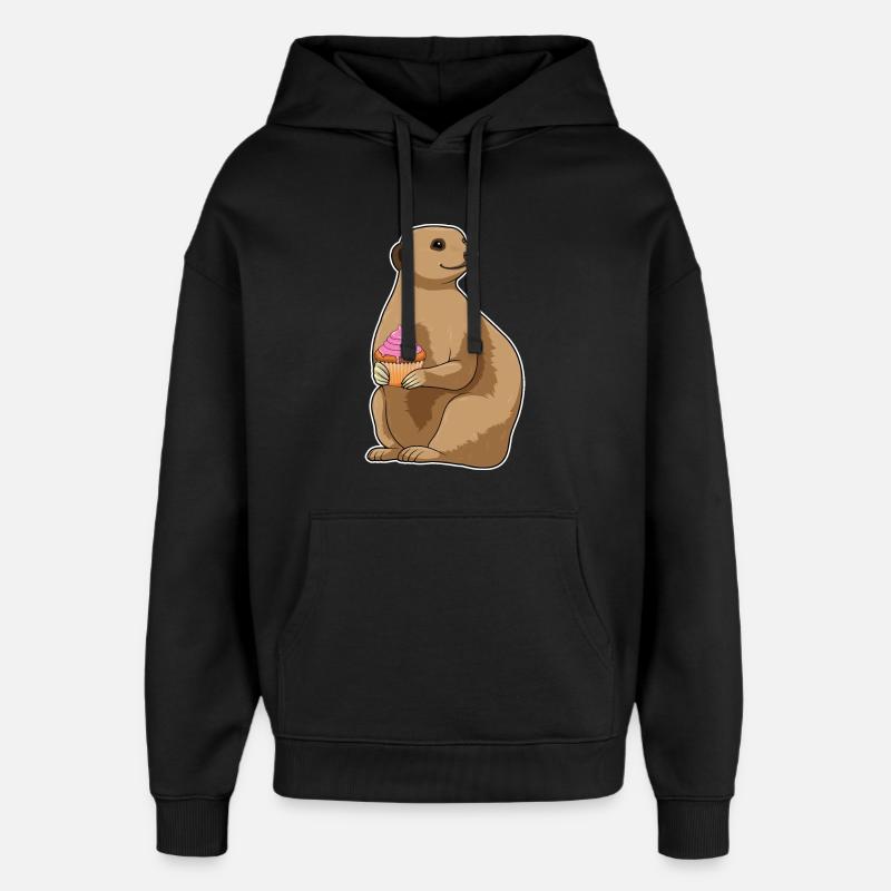 Muffin suricate - Sweat à capuche unisexe Stanley/Stella Oversized - noir