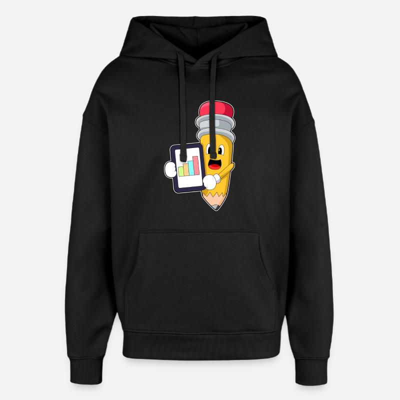 Pencil Secretary Graphics - Sweat à capuche unisexe Stanley/Stella Oversized - noir