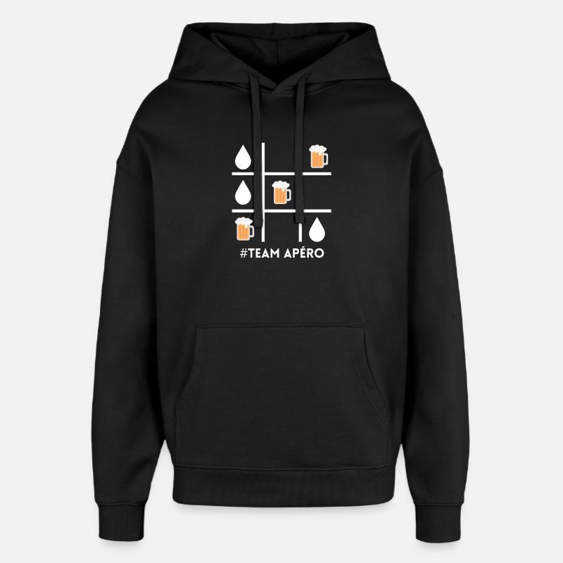 Apéro-Team, Bier, Bierfan - Oversized Unisex Hoodie von Stanley/Stella - Schwarz