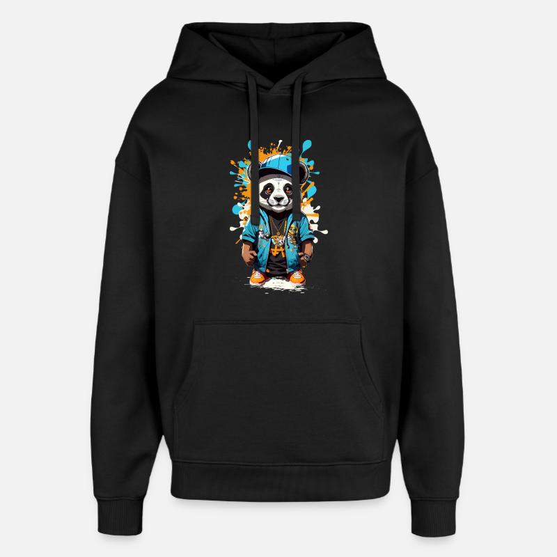 Panda Bär - Oversized Unisex Hoodie von Stanley/Stella - Schwarz