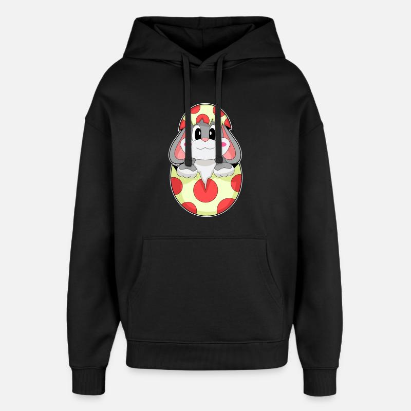 Hase Ei - Oversized Unisex Hoodie von Stanley/Stella - Schwarz