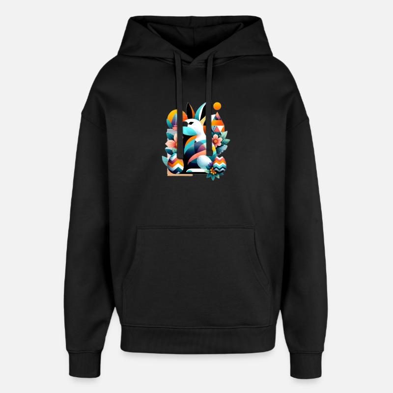 Modern Easter Graphics - Oversized Unisex Hoodie von Stanley/Stella - Schwarz