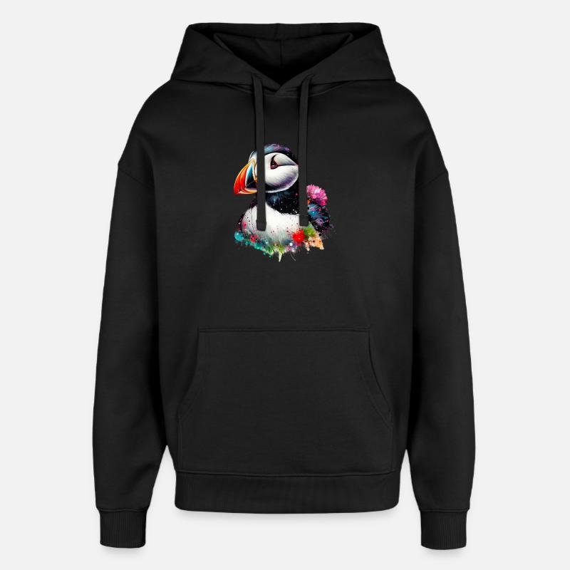 Macareux - Sweat à capuche unisexe Stanley/Stella Oversized - noir