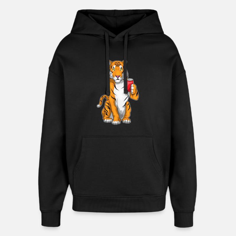 Tiger Lemonade - Oversized Unisex Hoodie by Stanley/Stella - black
