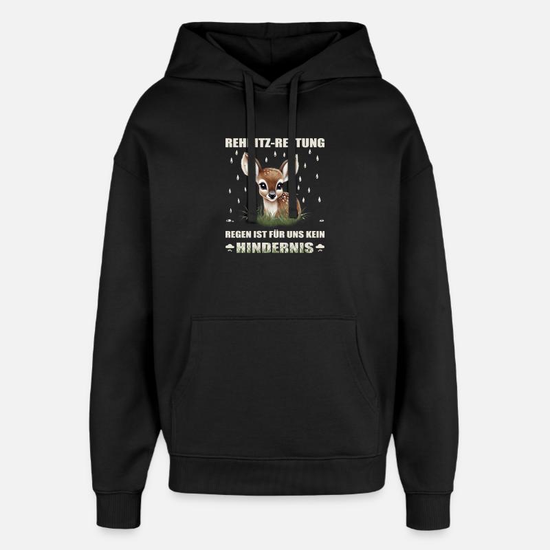 Rehkitz Rettung - Oversized Unisex Hoodie von Stanley/Stella - Schwarz