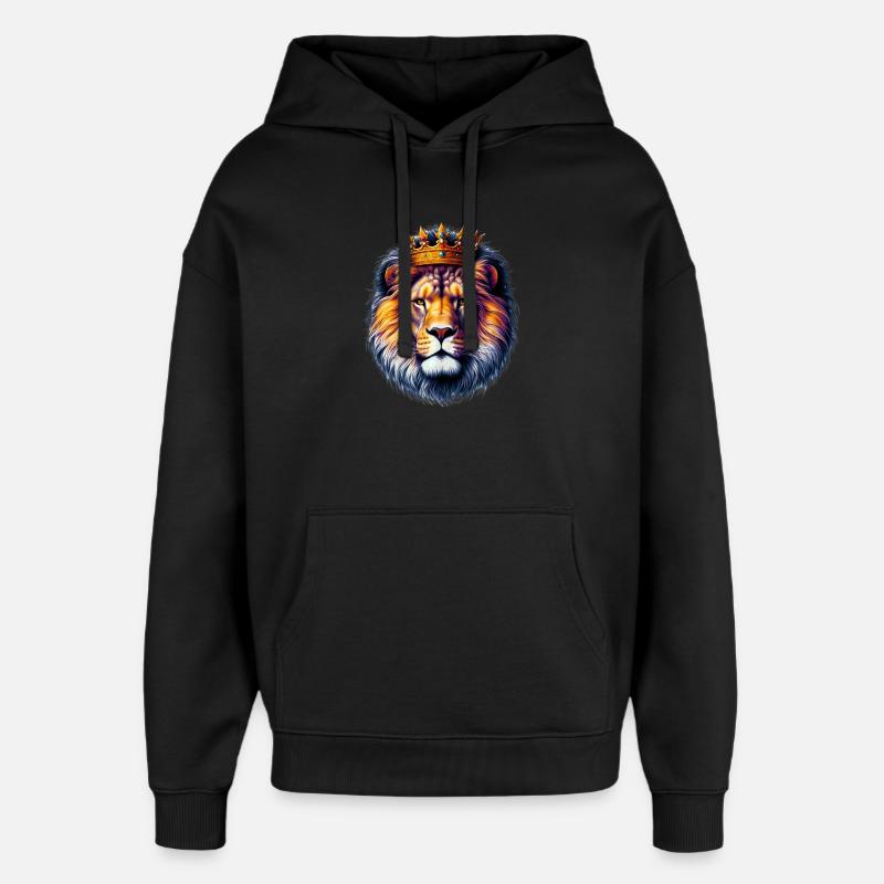Löwe - Oversized Unisex Hoodie von Stanley/Stella - Schwarz