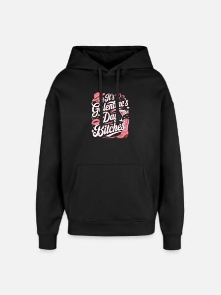 Galentine's Day Funny Party - Oversized Unisex Hoodie by Stanley/Stella - black