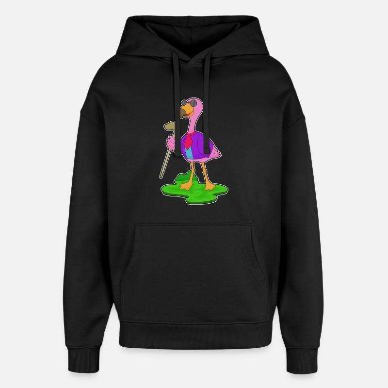 Flamingo Sunglasses - Oversized Unisex Hoodie by Stanley/Stella - black