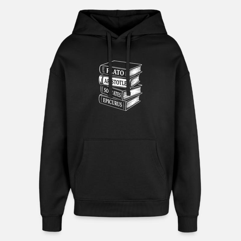 Philosophes classiques Livre Stack Design - Sweat à capuche unisexe Stanley/Stella Oversized - noir