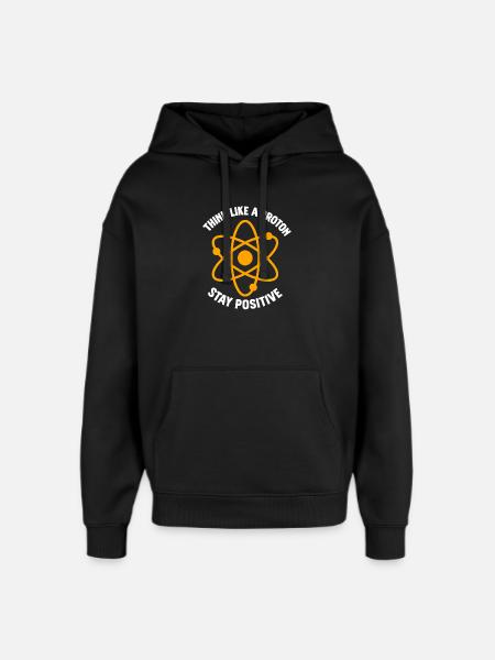 Proton Positive Thinking Atom Graphic - Oversized Unisex Hoodie by Stanley/Stella - black