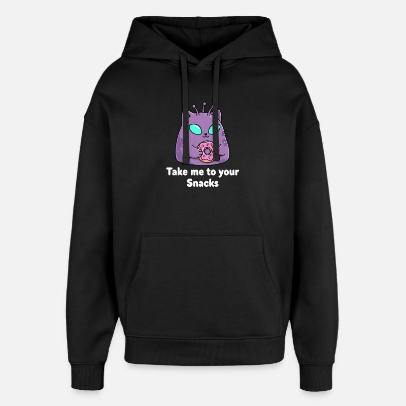 Mignon Donut Cat Snack Séducteur - Sweat à capuche unisexe Stanley/Stella Oversized - noir