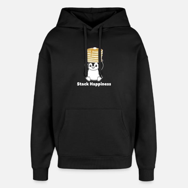 Stack Happiness Pinguin - Oversized Unisex Hoodie von Stanley/Stella - Schwarz