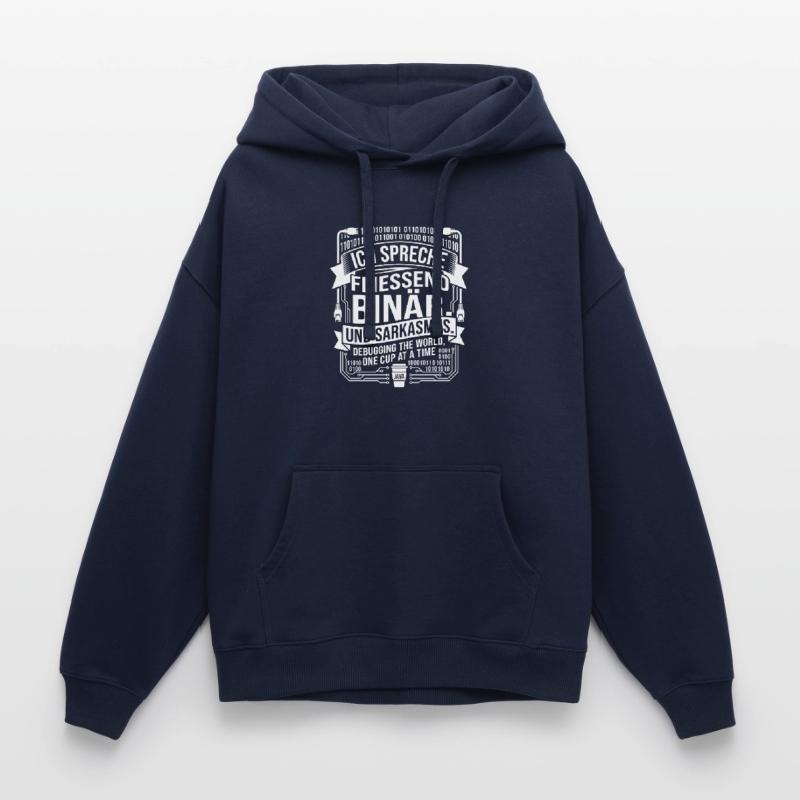 Coding Binärer Kaffee Sarkasmus Oversized Unisex Hoodie von Stanley/Stella
