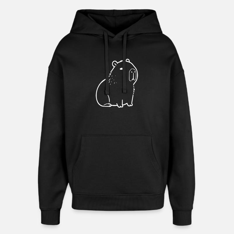 Capybara capybara blanc - Sweat à capuche unisexe Stanley/Stella Oversized - noir