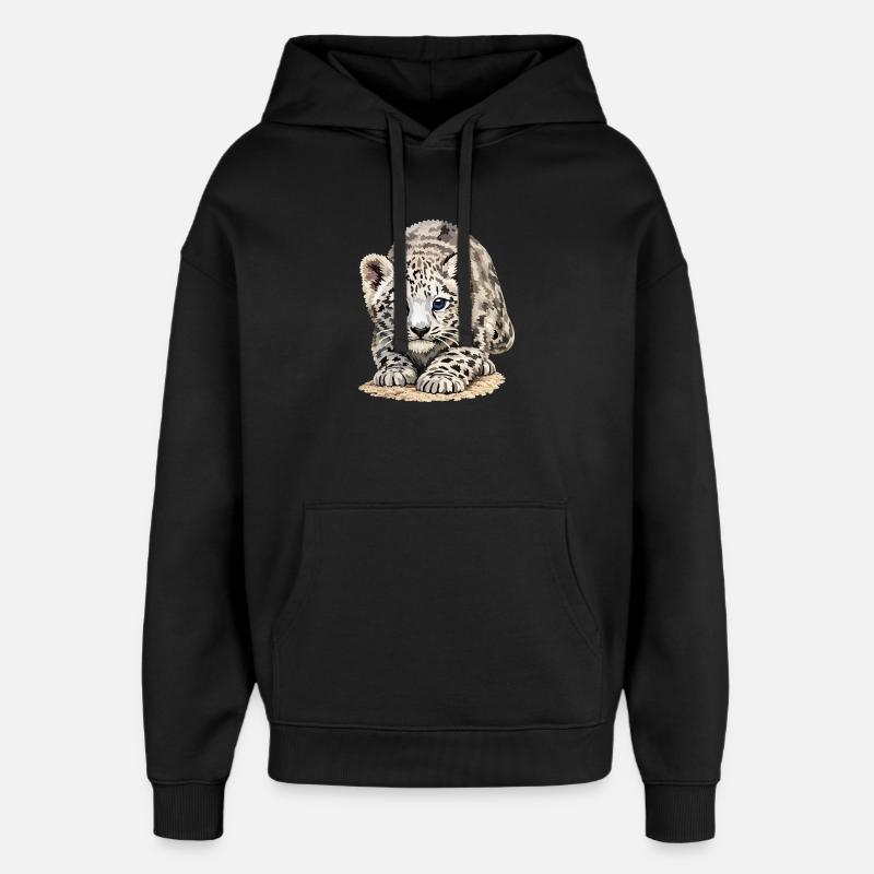 Sia Schneeleopard - Oversized Unisex Hoodie von Stanley/Stella - Schwarz